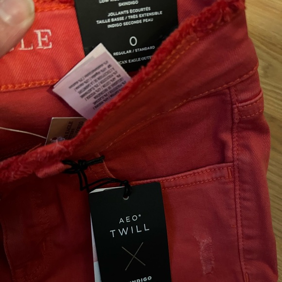 American eagle salmon colored twill crop jeggings - Picture 2 of 4